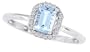 0.48ct Emerald Cut Aquamarine Ring with Diamonds in 10Kt White Gold-8