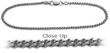 10 K White Gold 10 Inch Curb Style Anklet
