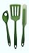 Silicone Kitchen Utensils: cmsHome Premium Food Grade Green Ice 3 Piece Set Silicone Kitchen Tools Non-stick Non-toxic Large Pancake Turner, Slotted Mixing Spoon, Knife