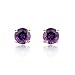 Solid 14K Gold Studs 3mm Round Cubic Zircornia Basket Setting Screwback Stud Earrings, Choice of Colors