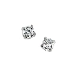 14K White Gold 3 MM Cubic Zirconia Children's Earring Studs