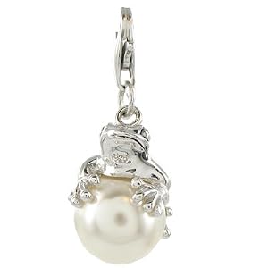 Quiges Charms Anhänger Versilbert Frosch für Bettelarmband