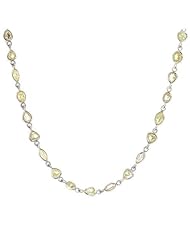 14K White Gold 14.3 CTW Color Fancy Light Yellow SI2-SI3 Diamond Ladies Necklace. Length 32 in. Total Item weight 8.7 g.