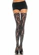 Valentine's Day Rose Lace Thigh High Nylon Stocking with Lace Top