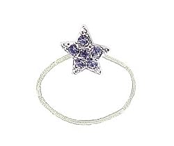 Toe Ring - T41 - Crystal Illusion - Small Star ~ Tanzanite (Purple)