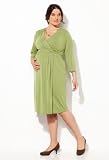 Avenue Plus Size Faux Wrap Solid Dress