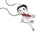 Bling Betty Boop Red Bathing Suit Charm Necklace Silver Tone