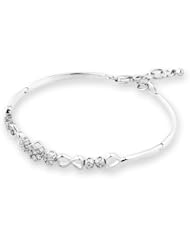 18K White Gold Infinity Cluster Setting Diamond Accents Bangle Bracelet (0.45 cttw, G-H Color, VS2-SI1 Clarity)