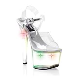 Pleaser Shoes WomenÕs SKY-308LT, 6 3/4" Stiletto Heel Ankle Strap Lite-Up Platform Sandal