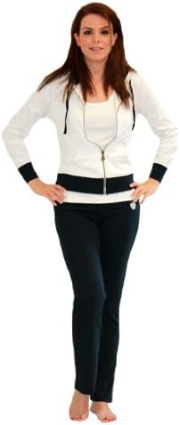 Cookie Wear Plain Cookie 07 activewear 3 piece zip-up hoodie, top & pants-White/Navy/Navy-X-Small