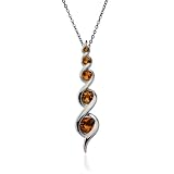 Platinum Overlay Sterling Silver Garnet Pendant, 18