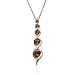 Platinum Plated Sterling Silver Garnet Pendant, 18"