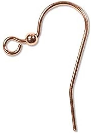 Nickle Free Hook Ear Wires 25mm with 2mm Ball - Copper Plate One Gross