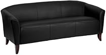 Big Sale Flash Furniture 111-3-BK-GG Hercules Imperial Series Leather Sofa, Black/Cherry