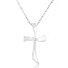 Round Brilliant Cut Diamond Cross Pendant (GH/I1) in 14k White Gold