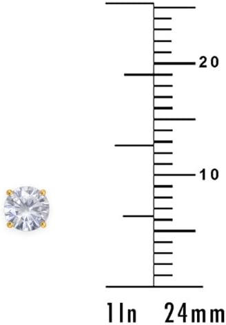 Spectacular! 14k Yellow-gold Pair 4.00mm each (1/2 CT TW) Round Moissanite Stud Earings by Vicky K Designs