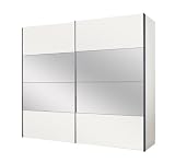 Solutions 49280-070 Schwebet&uuml;renschrank 250 x 216 x 68 cm / polarwei&szlig; / Spiegel