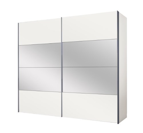 Solutions 49280-070 Schwebet&uuml;renschrank 250 x 216 x 68 cm / polarwei&szlig; / Spiegel