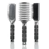 T3 Tourmaline Ionic Professional Ceramic Brush Trio (3 Different Styling Paddle Hair Brushes)