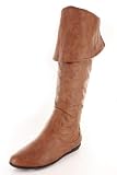 Andres Machado - Over-the-Knee Boot in Faux Leather. Available Colors: Camel, Brown, Black, White or Red. Large Sizes from 10.5 to 13.