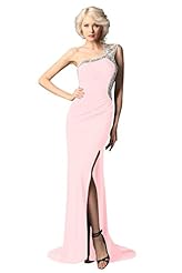 Chiffon Beaded Floor Length One Shoulder Sheath Evening Dress/Party Dress 