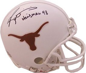 Ricky Williams Autographed/Hand Signed Texas Replica Mini Helmet Heisman 98- JSA Hologram