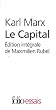 Le Capital Coffret en 2 volumes : Livre 1 ; Livres 2 et 3