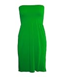 Strapless Seamless Black Green Dress with Smocking Top