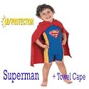 SunSmart - UV Superman 1 Piece + Towel Cape - Size 4- 35-40lbs