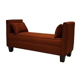 Bradford Bench with Pillows in Cinnabar