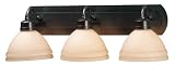Kenroy Home 90053CBZ Odyssey Three-Light Vanity, Copper Bronze with White Opal Globes