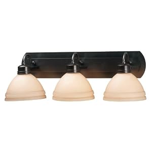 Kenroy Home 90053CBZ Odyssey Three-Light Vanity, Copper Bronze with White Opal Globes by Kenroy Home