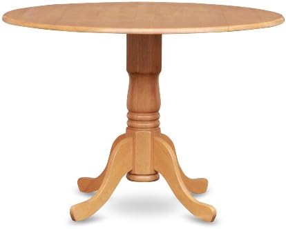 Round Dinette Kitchen Table Only - 42" Diameter- 2 Drop Leaves,Oak Finish