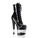 Pleaser Boots Women's TABOO-1020LN, 7 1/2 Stiletto Heel Lace-Up Lined Platform Ankle Boot