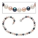Multi color Cultured Pearl Strand with Italian Style Clasp