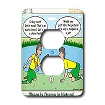 Rich Diesslins Funny KNOTS Scouting Cartoons - There is Drama in Nature - Reptile and Amphibian Study - Light Switch Covers - 2 plug outlet cover