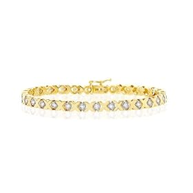 STUNNING XO 14K GOLD TENNIS BRACELET by Fairfield Jewelers