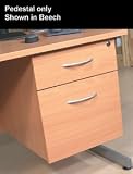 Sonix Filing Pedestal Fixed Suspended Under Desk 2 Drawer with 1 Deep W420xD570xH500mm Beech