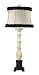 Sterling Industries 93-9158 Traditional Parisian Antique White Table Lamp with Linen and Ruffle Shade