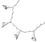Solid Sterling Silver "Calla Lily" White Long Pearl Necklace