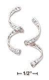 Sterling Silver Hinged Moveable CZ Post Earrings