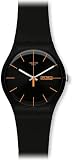 Swatch - NEW GENT COULOURED collection - Montre Mixte - Quartz Analogique - Cadran Noir- Bracelet Plastique noir