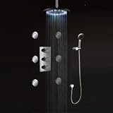 Buy LED Wall Mount Thermostatic Shower Faucet with Bodysprays