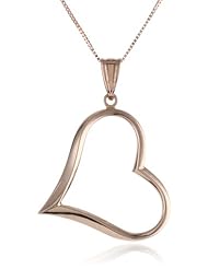 14k Rose Gold Heart Pendant Necklace, 18"