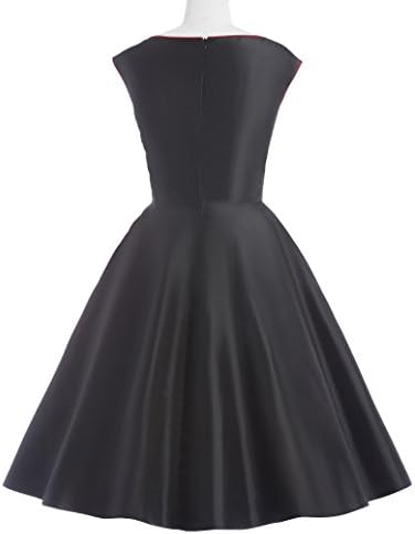 Grace Karin Black Cap Sleeve 50s Vintage Cocktail Party Swing Dress