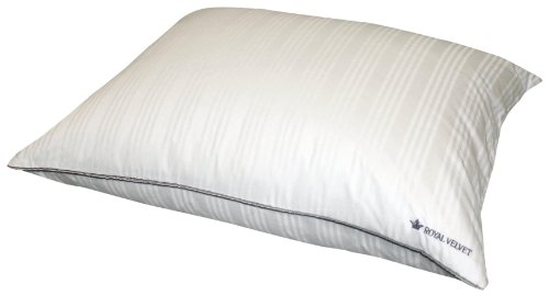 Royal Velvet Silver 400-Thread Count Cotton Damask Stripe Standard European White Down Pillow