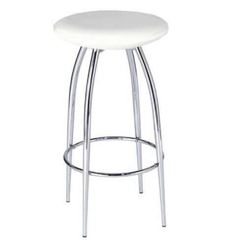 Euro Style 01194WHT Bernie-C Counter Stool, White/Chrome Set of 2 On Sale