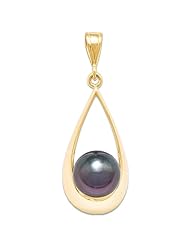 Tahitian Black Pearl Pendant in 14K Yellow Gold (9-10mm)