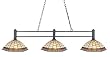 Z-Lite Pool Table Light - Players Bronze Tiffany Glass 3 Light Pool Table Light
