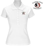 NCAA Florida State Seminoles Ladies White Remarkable Short Sleeve Polo